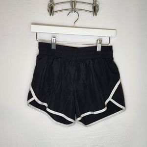 Black with white lined athletic shorts
